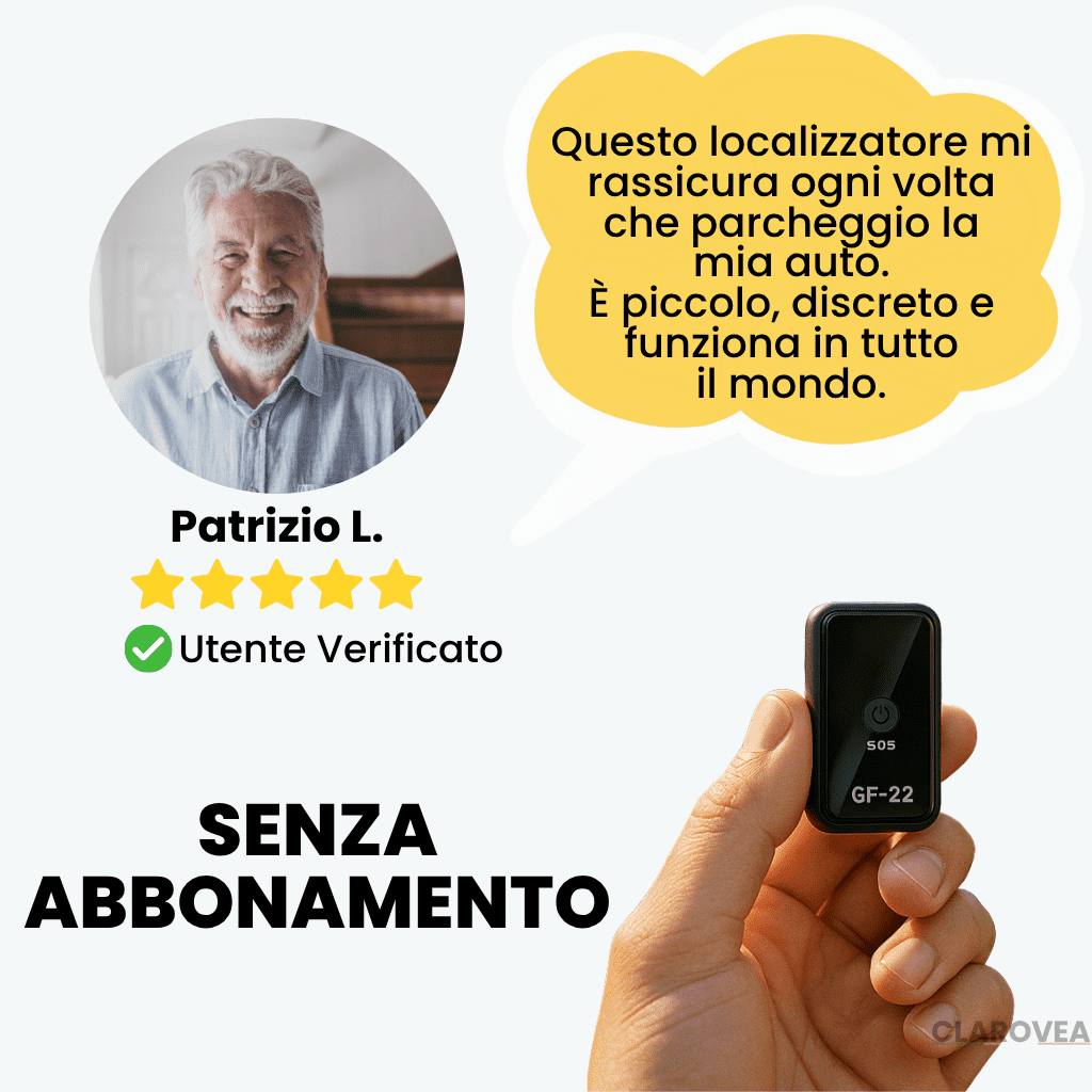 Clarovea™ – Localizzatore GPS Auto Senza Abbonamento, Proteggi la Sicurezza della Tua Auto