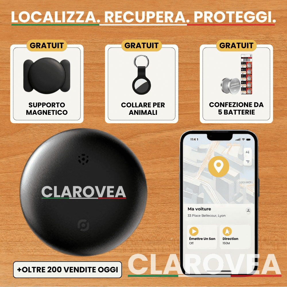 Clarovea™ – GPS Tracker per Bambini Senza Abbonamento – Funziona con Android e iOS