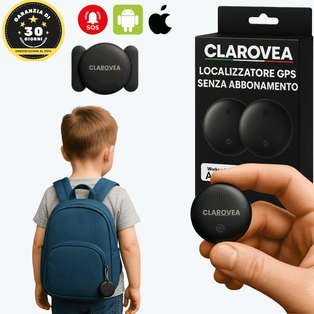 Clarovea™ – GPS Tracker per Bambini Senza Abbonamento – Funziona con Android e iOS