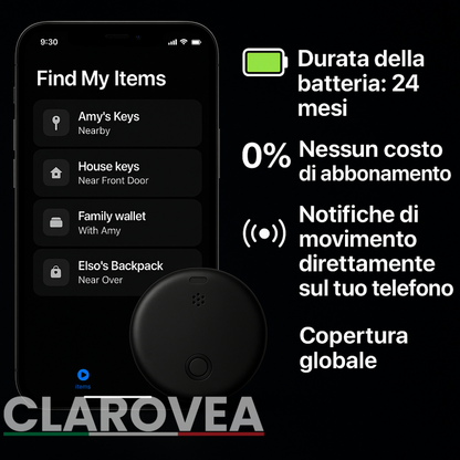 Clarovea™ – GPS Tracker per Persone Senza Abbonamento – Funziona con Android e iOS