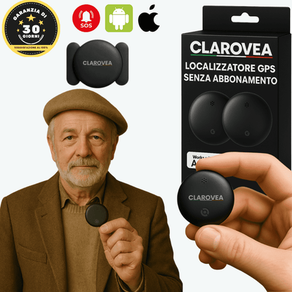 Clarovea™ – GPS Tracker per Persone Senza Abbonamento – Funziona con Android e iOS