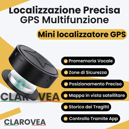 Clarovea™ – Localizzatore GPS Auto Senza Abbonamento, Localizzazione Precisa