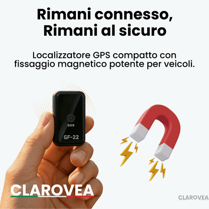 Clarovea™ – Localizzatore GPS Auto Senza Abbonamento, Proteggi la Sicurezza della Tua Auto