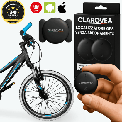 Clarovea™ – Localizzatore GPS per Bici Senza Abbonamento – Funziona con Android e iOS Find My