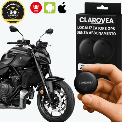 Clarovea™ – Localizzatore GPS per Moto Senza Abbonamento – Compatibile con Android & iOS Find My